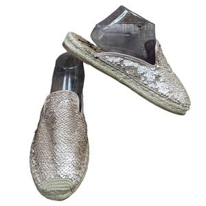 Sam Edelman Kerry Sequins Espadrille Wedges Mules Size 10.5